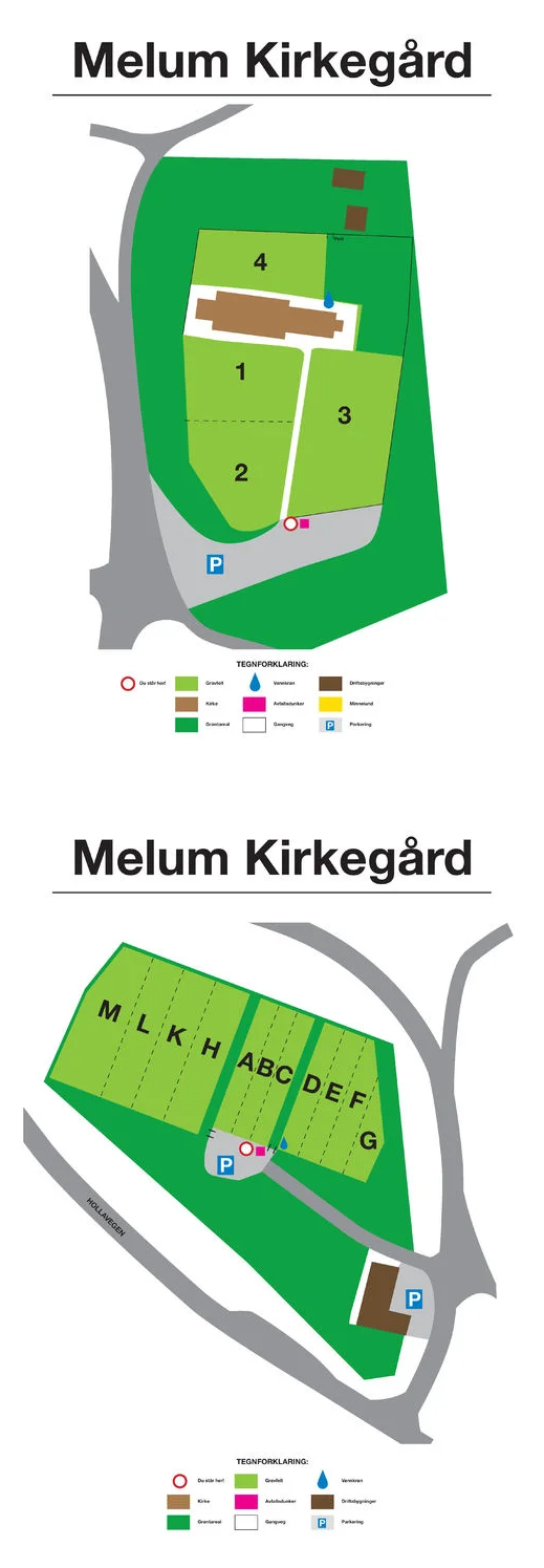 Melum kirkegård. Illustrasjon.